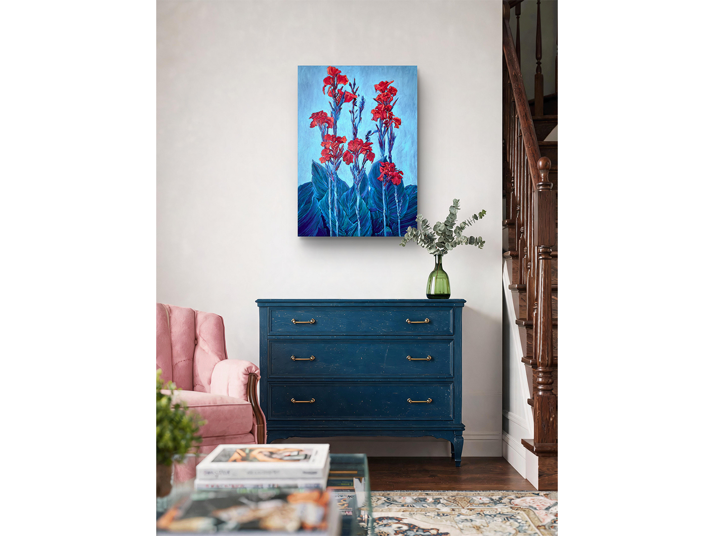 'Cannas in Blue and Red' - Karin Hopkinson