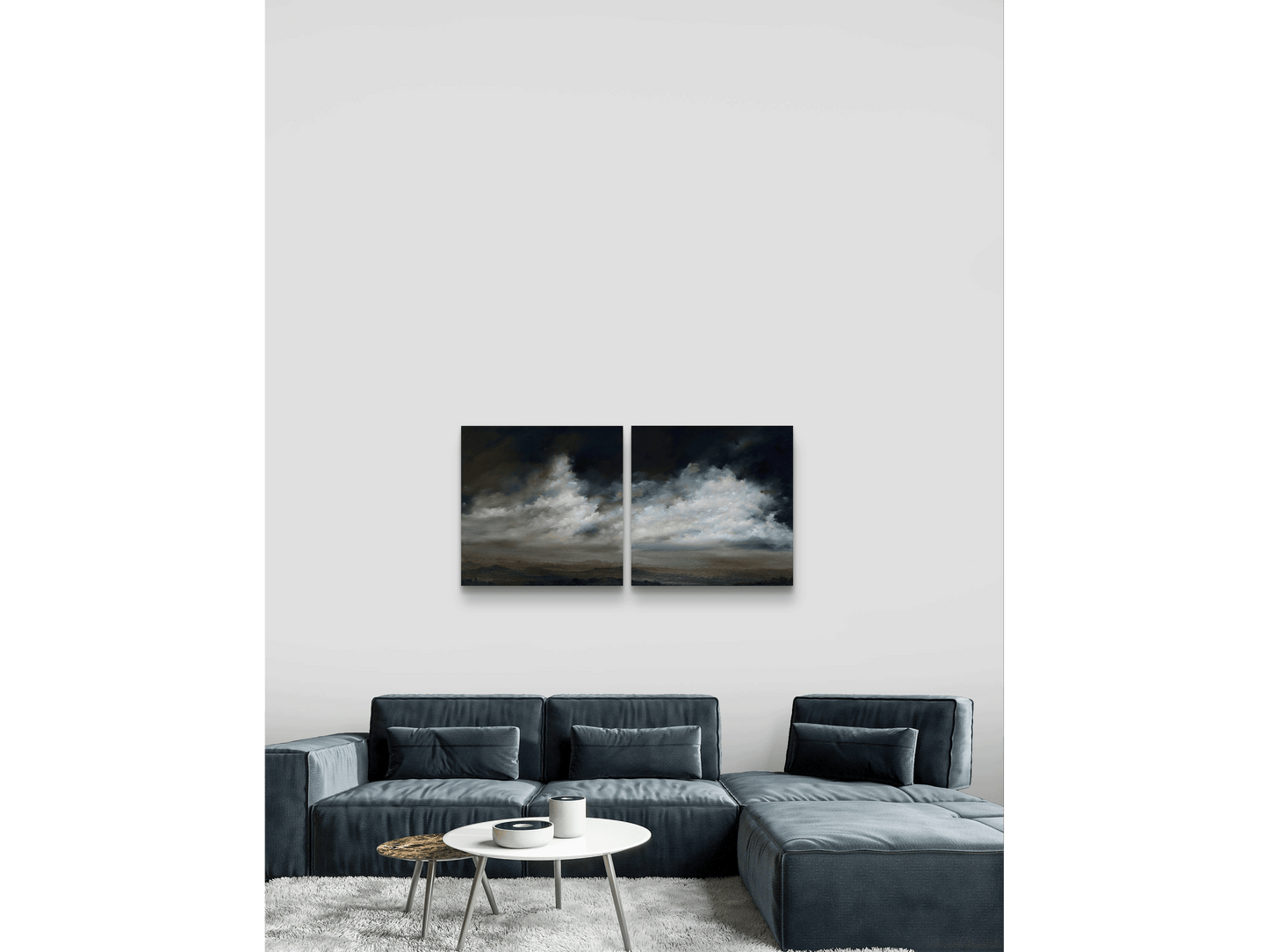 'Farther Afield Diptych' - In the Skies series - Anna Painter