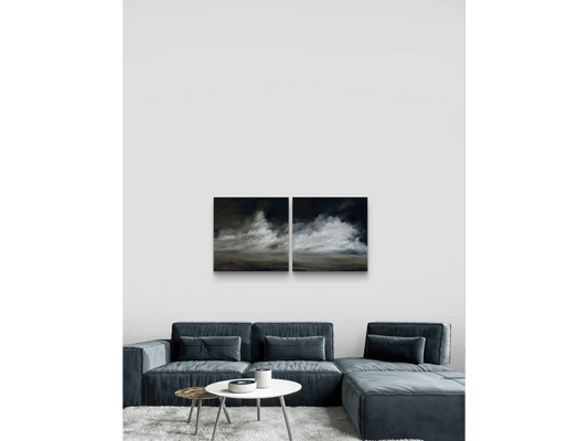 'Farther Afield Diptych' - In the Skies series - Anna Painter