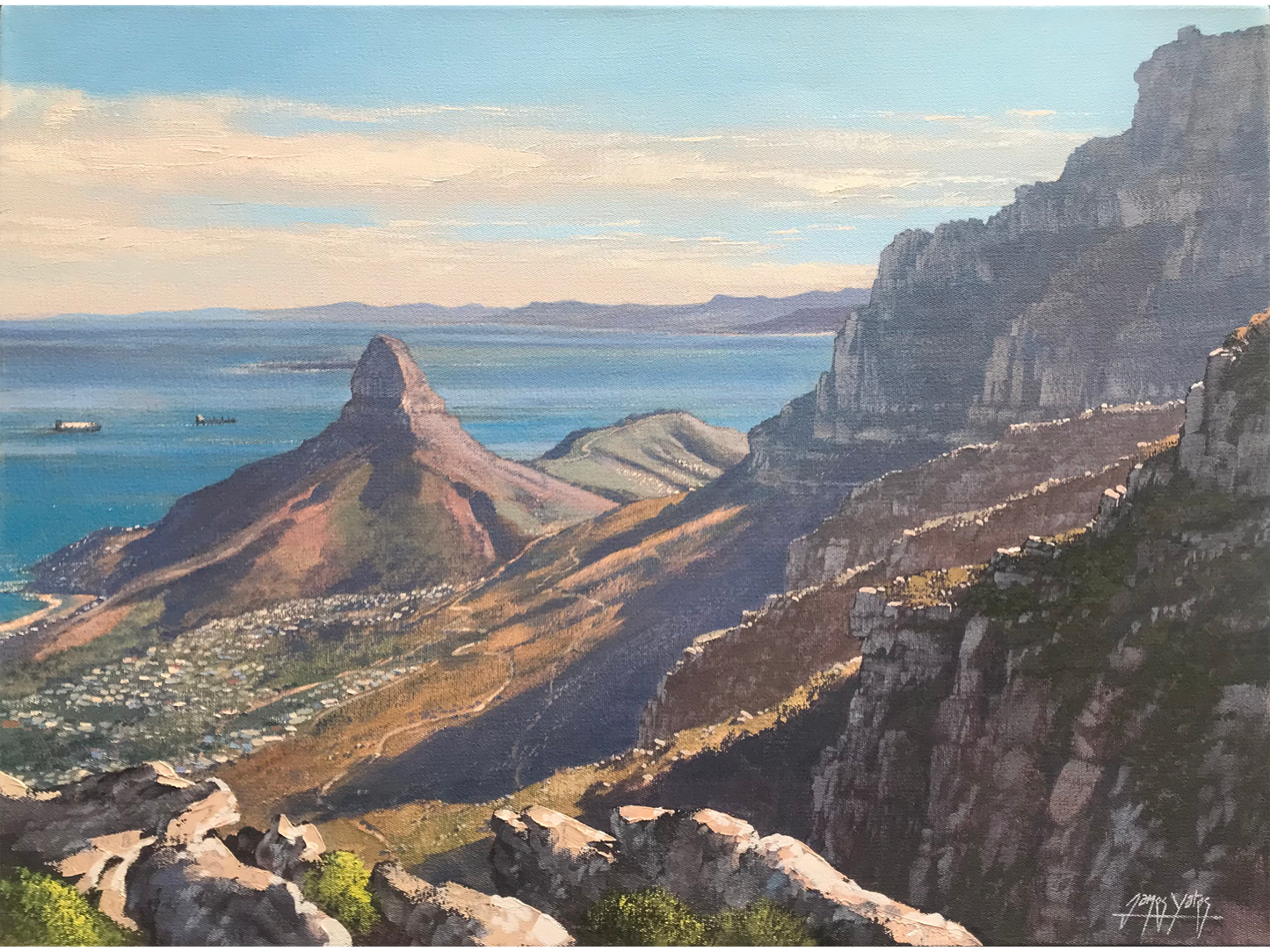 'Lion's Head and Robben Island from Table Mountain' - James Yates