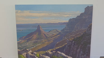 Lion's Head and Robben Island from Table Mountain' - James Yates